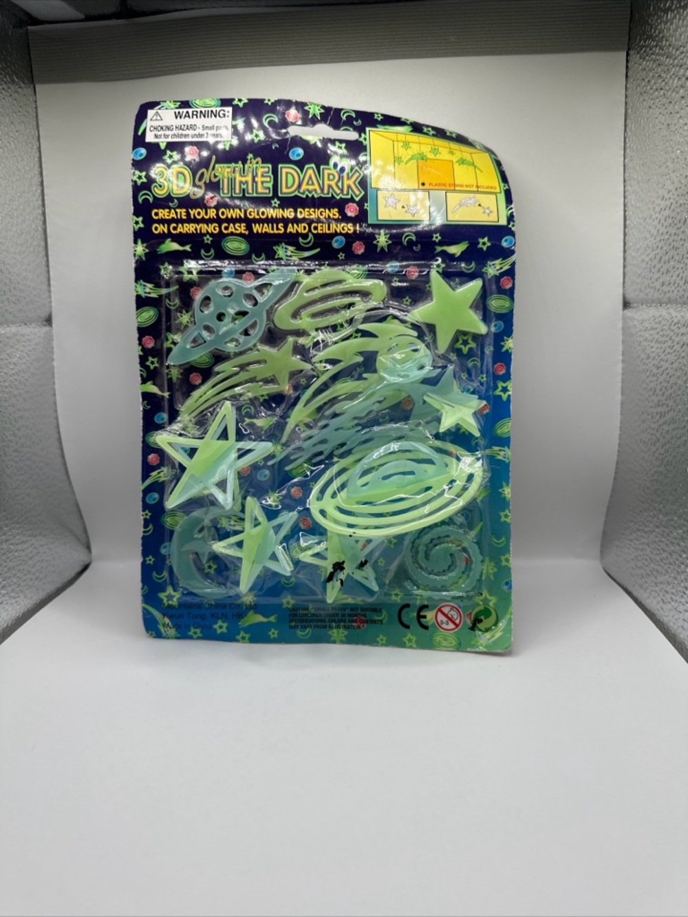 Glow-in-the-Dark Space Stickers - Green Stars & Planets